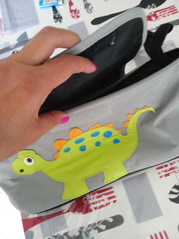 Portaoggetti passeggino dinosauro con velcro universale 2
