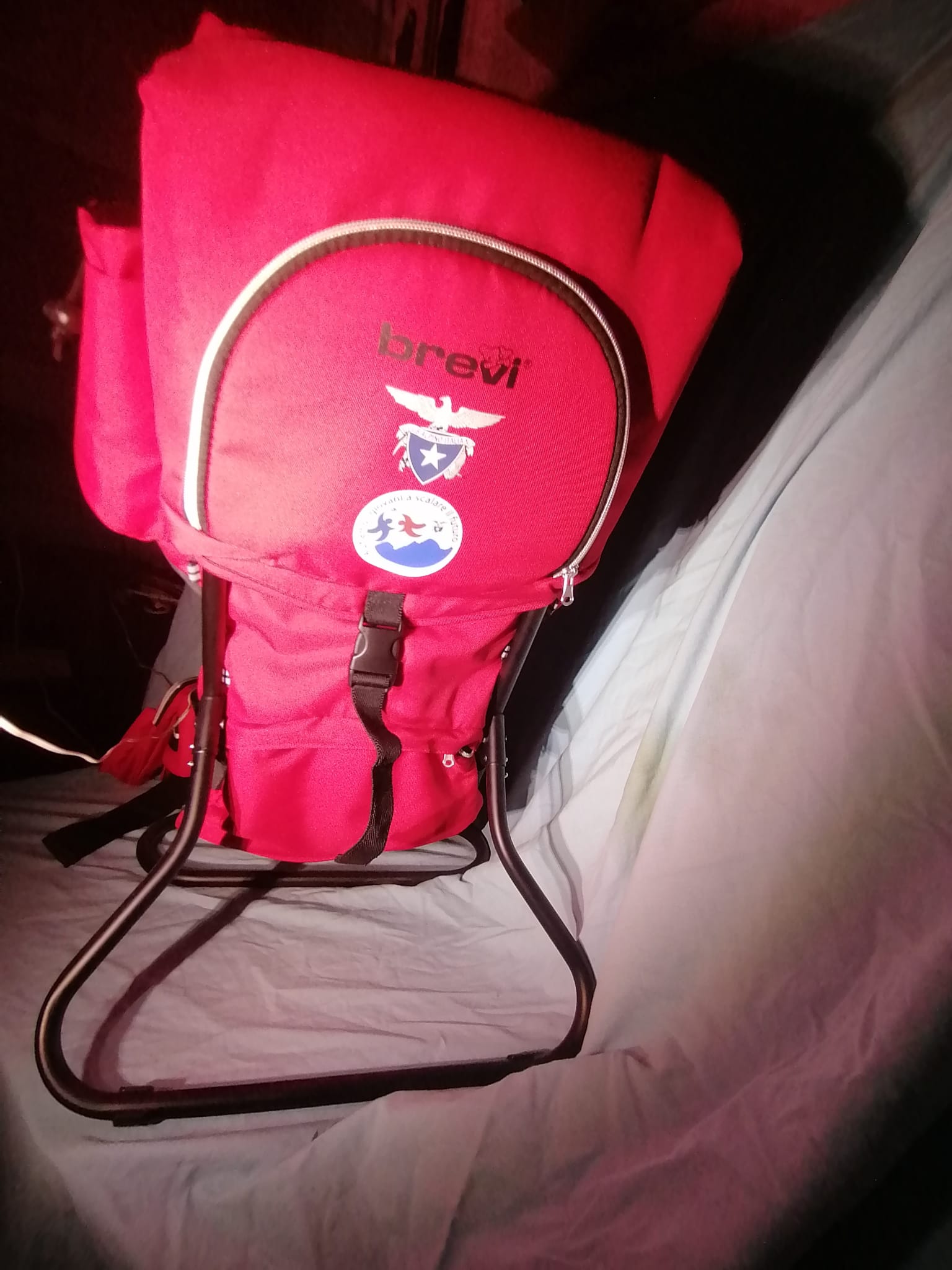 Zaino Porta Bimbo Trekking Brevi Rocky - Approvato CAI (Rosso) 2